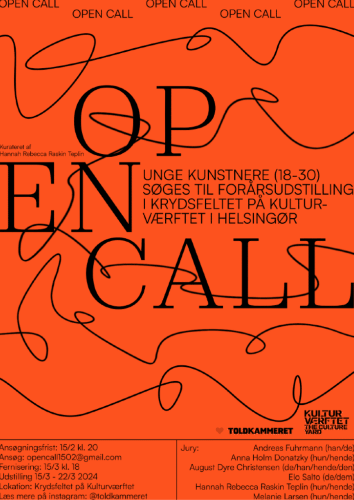 Open Call: Ansøgning til Forårsudstilling 2024 i Krydsfeltet 1 Open Call udstilling A3