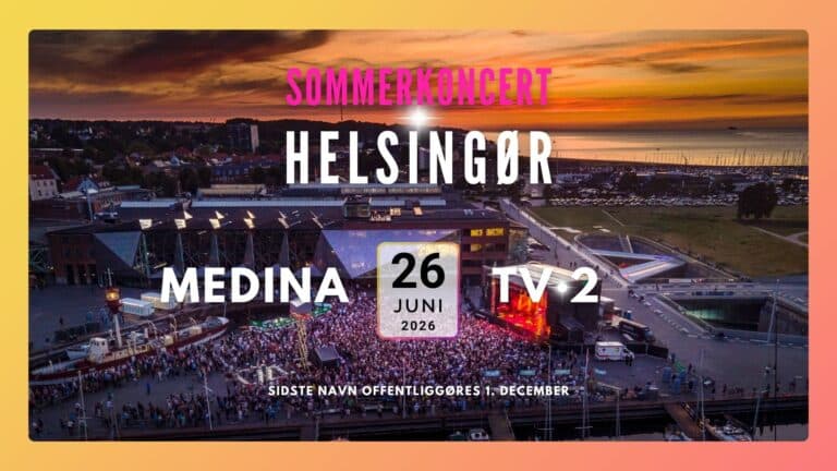 Stor sommerkoncert på havnefronten i Helsingør fredag 26. juni 2026